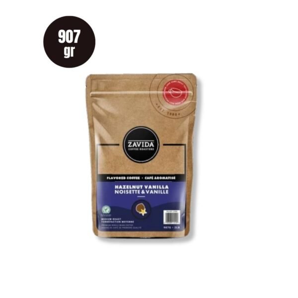 Cafea Zavida boabe aroma alune de padure si vanilie (Hazelnut Vanilla Coffee 907gr)