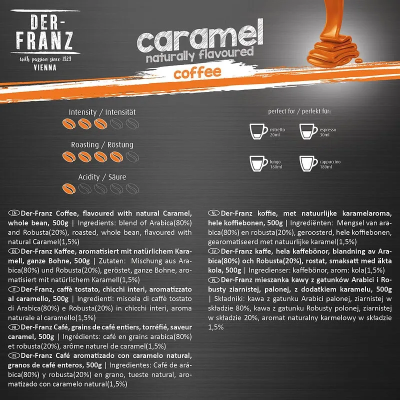 Der-Franz Cafea Boabe Aroma Caramel 500gr - imagine 3