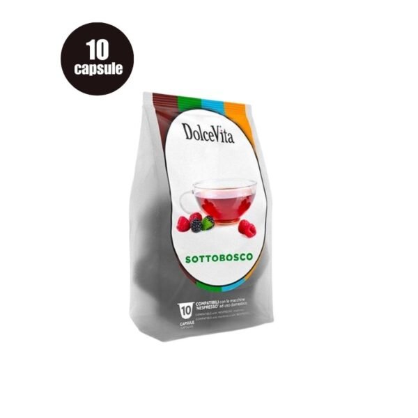 Cutie cu 10 Capsule DolceVita Ceai Fructe de Pădure – Compatibile Nespresso, infuzie fructată și aromată