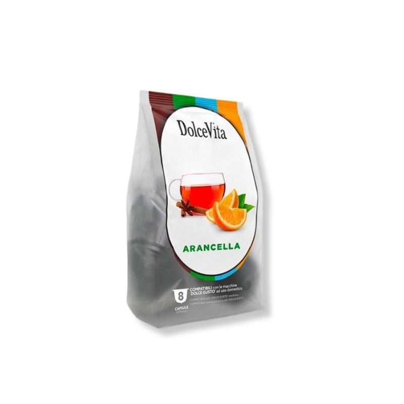 Cutie cu 8 Capsule DolceVita Ceai Arancella – Compatibile Dolce Gusto, infuzie cu portocală și scorțișoară