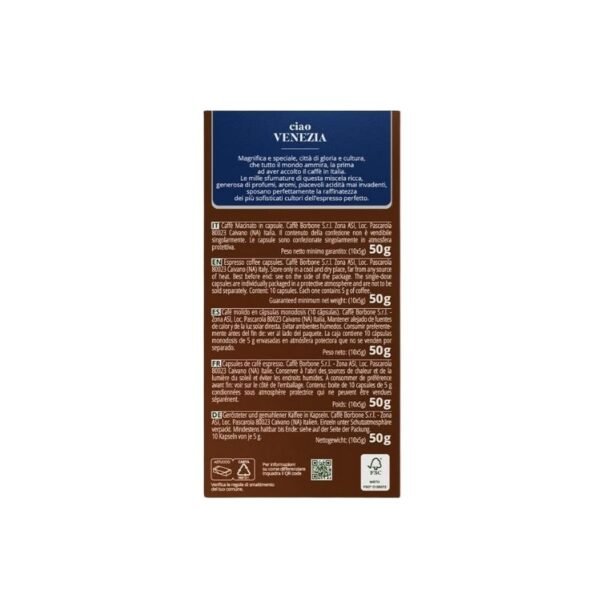 Imagine 10 Capsule Aluminiu Borbone Ciao Venezia – Compatibile Nespresso, cafea aromată și rafinată
