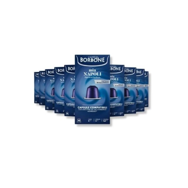 Imagine 10 Capsule Aluminiu Borbone Mia Napoli – Compatibile Nespresso, espresso napolitan autentic