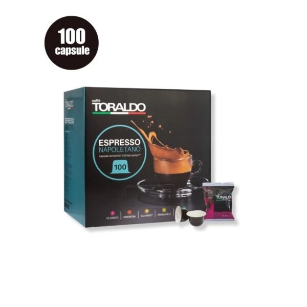 Imagine 100 Capsule Caffe Toraldo Miscela Classica – Compatibile Cafissimo, Caffitaly și BeanZ, espresso cu note de ciocolată