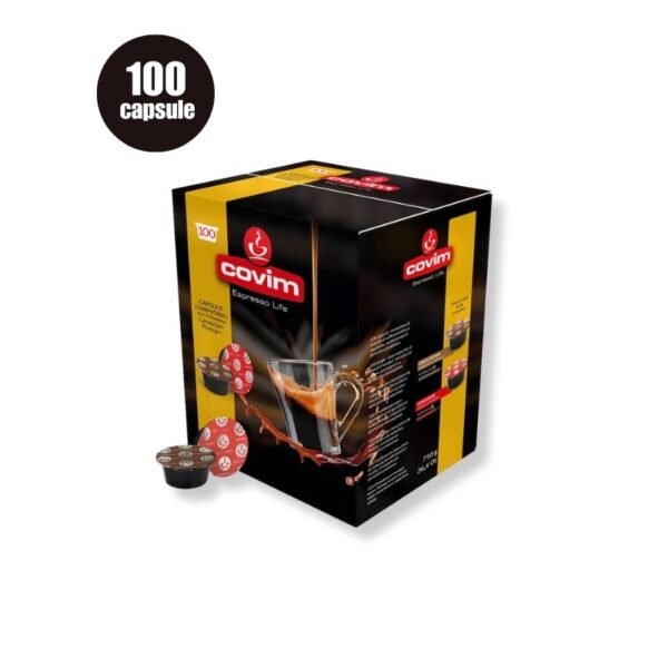 Imagine 100 Capsule Covim Orocrema – Compatibile Lavazza Firma, espresso intens și cremos