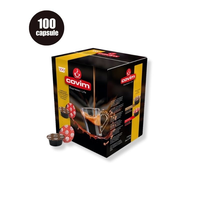 Imagine 100 Capsule Covim Orocrema – Compatibile Lavazza Firma, espresso intens și cremos