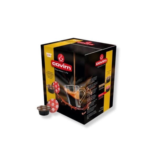 Imagine 100 Capsule Covim Orocrema – Compatibile Lavazza Firma, espresso intens și cremos