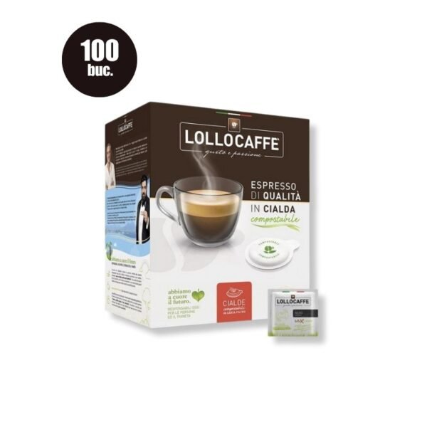Imagine 100 Păduri Lollo Caffe Espresso Nero – Compatibile ESE44, cafea intensă și energică