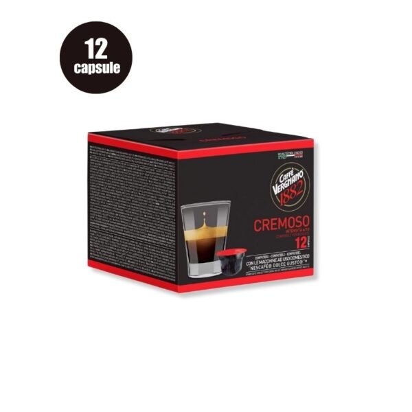 Imagine 12 Capsule Caffe Vergnano Cremoso – Compatibile Dolce Gusto, cafea fină și cremoasă