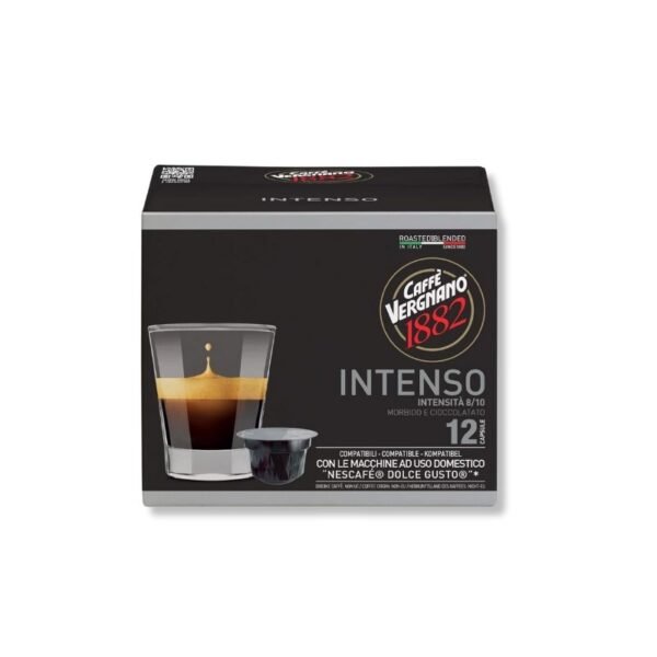 Imagine 12 Capsule Caffe Vergnano Intenso – Compatibile Dolce Gusto, espresso intens și echilibrat