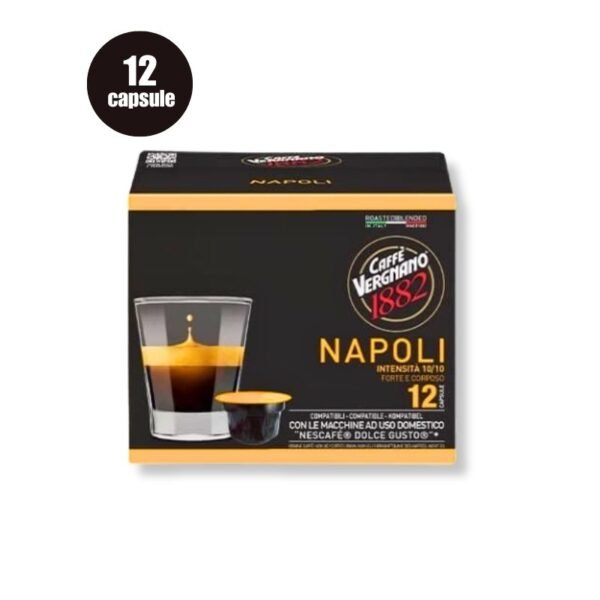 Imagine 12 Capsule Caffe Vergnano Napoli – Compatibile Dolce Gusto, espresso intens cu note picante
