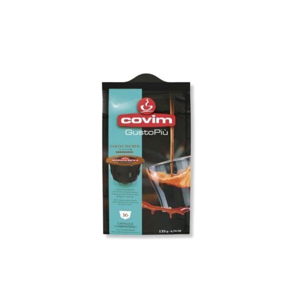 Imagine 16 Capsule Covim Espresso Orocrema – Compatibile Dolce Gusto, espresso intens cu cremă bogată