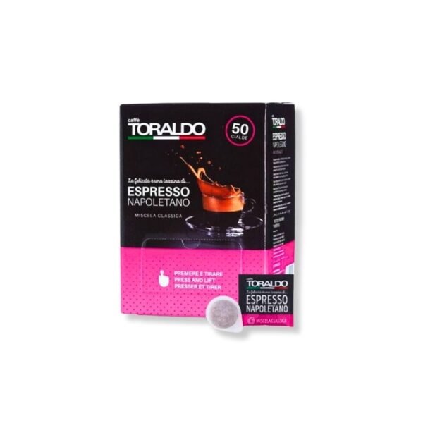 Imagine 50 Paduri Caffe Toraldo Miscela Classica – Compatibile ESE44, espresso italian intens și cremos