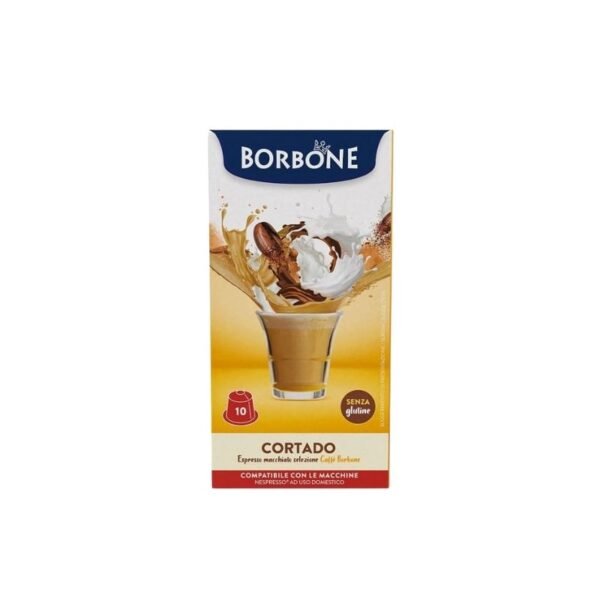 Imagine cu 10 Capsule Borbone Cortado – Compatibile Nespresso, macchiato cremos și aromat