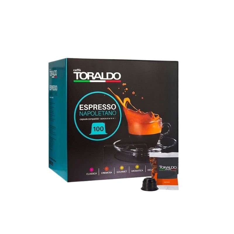 Imagine cu 100 Capsule Caffè Toraldo Miscela Cremosa – Compatibile Cafissimo Caffitaly BeanZ