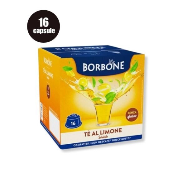 Imagine cu 16 Capsule Borbone Ceai Lămâie – Compatibile Dolce Gusto, băutură caldă aromată