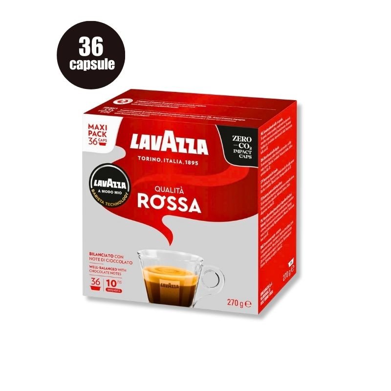Imagine cu 36 Capsule Lavazza A Modo Mio – Espresso Qualita Rossa, cafea echilibrată și plină de corp
