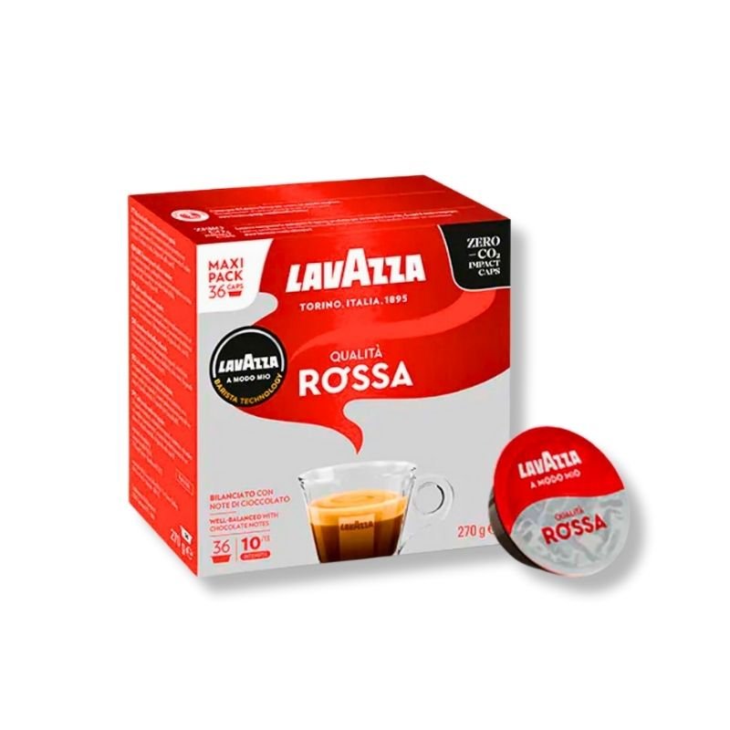 Imagine cu 36 Capsule Lavazza A Modo Mio – Espresso Qualita Rossa, cafea echilibrată și plină de corp