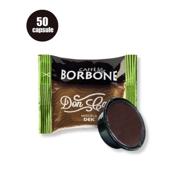 Imagine cu 50 Capsule Borbone Espresso Miscela Dek – Compatibile A Modo Mio, espresso decofeinizat cremos și aromat