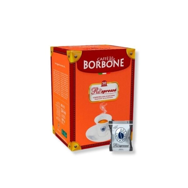 Imagine cu 50 Capsule Borbone Respresso Miscela Nera – Compatibile Nespresso, cafea intensă cu cremă bogată