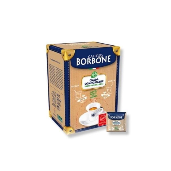 Imagine cu 50 Păduri Biodegradabile Borbone Espresso Miscela Blu – Compatibile ESE44, espresso dens și cremos
