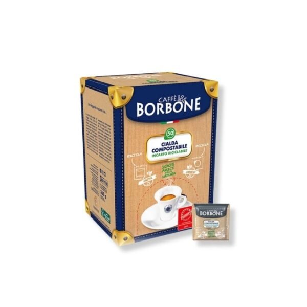 Imagine cu 50 Păduri Biodegradabile Borbone Espresso Miscela Nera – Compatibile ESE44, cafea intensă și echilibrată