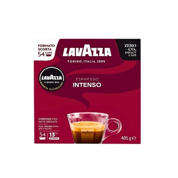 Imagine cu 54 Capsule Lavazza A Modo Mio – Espresso Intenso, cafea puternică cu note picante