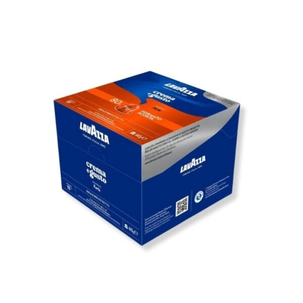 Imagine cu 80 Capsule Aluminiu Lavazza Crema e Gusto Forte – Compatibile Nespresso, espresso intens cu note de lemn și cacao