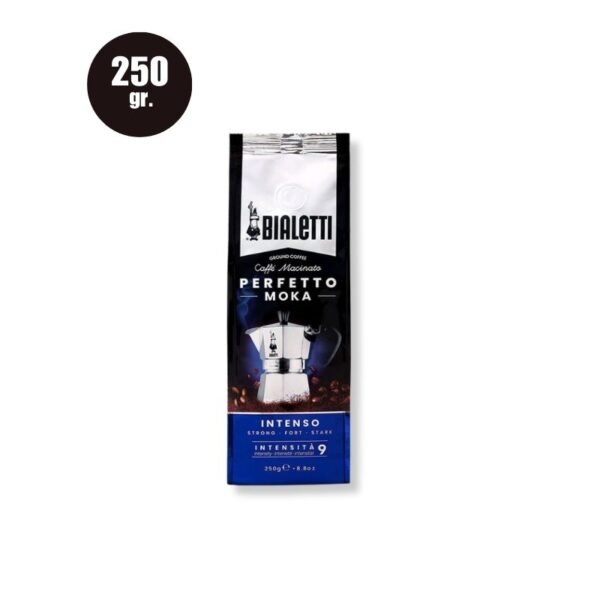 Imagine cu Cafea Măcinată Bialetti Perfetto Moka Intenso 250g, cu prăjire intensă și note de cacao