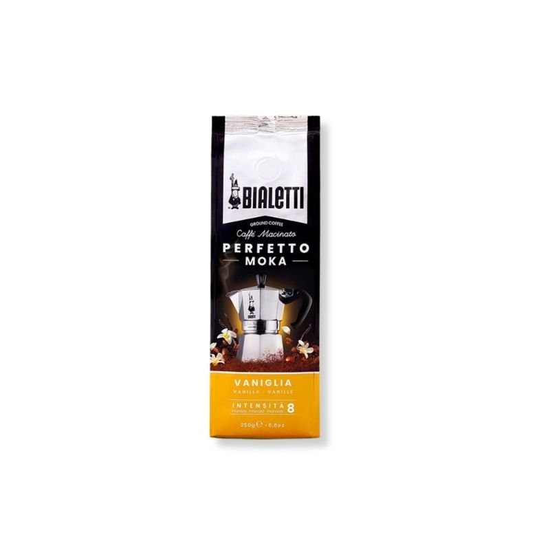 Imagine cu Cafea Măcinată Bialetti Perfetto Moka Vaniglia 250g, cu aromă delicată de vanilie