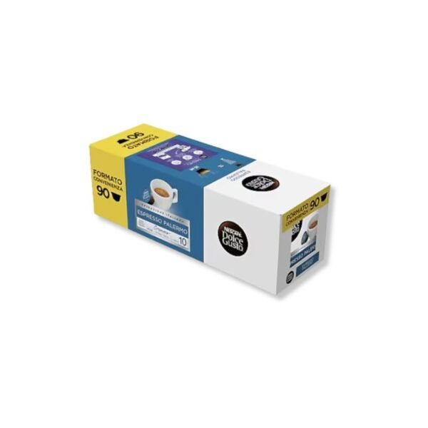 Cutie cu 90 Capsule Nescafe Dolce Gusto Espresso Palermo Cremoso, cafea espresso intensă.