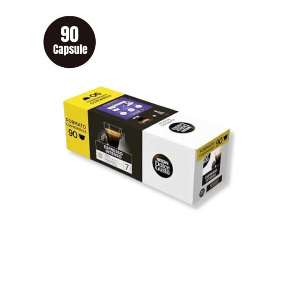 Cutie roșie cu 90 Capsule Nescafe Dolce Gusto Espresso Intenso, cafea espresso.